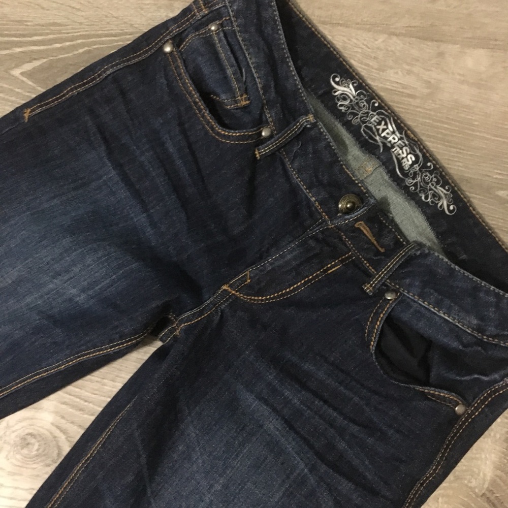 Express dark wash boot cut jeans
